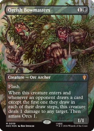 Orcish Bowmasters (Borderless) (Surge Foil) (HOC-059) - The Hobbit: Eternal-Legal Foil-1