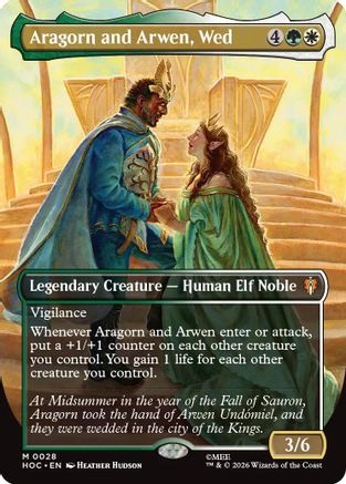 Aragorn and Arwen, Wed (Borderless) (HOC-028) - The Hobbit Foil-1