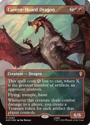 Cavern-Hoard Dragon (Borderless) (Surge Foil) (HOC-063) - The Hobbit: Eternal-Legal Foil-1