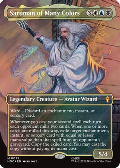 Saruman of Many Colors (Borderless) (Surge Foil) (HOC-075) - The Hobbit: Eternal-Legal Foil-1