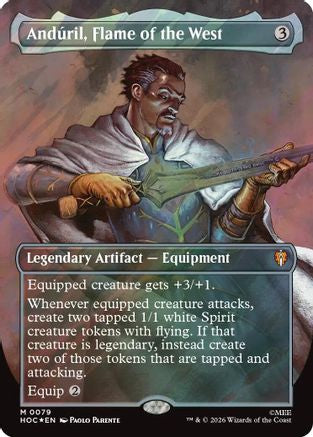 Anduril, Flame of the West (Borderless) (Surge Foil) (HOC-079) - The Hobbit: Eternal-Legal Foil-1