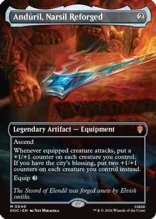 Anduril, Narsil Reforged (Borderless) (HOC-040) - The Hobbit: Eternal-Legal Foil-1