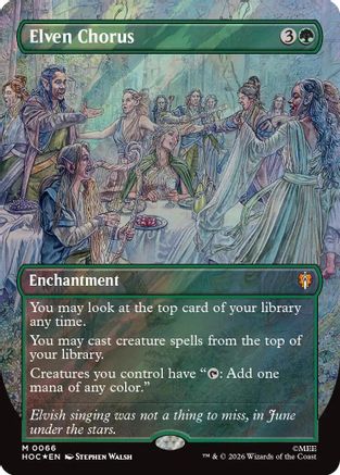 Elven Chorus (Borderless) (Surge Foil) (HOC-066) - The Hobbit: Eternal-Legal Foil-1