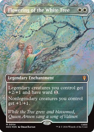 Flowering of the White Tree (Borderless) (Surge Foil) (HOC-054) - The Hobbit: Eternal-Legal Foil-1