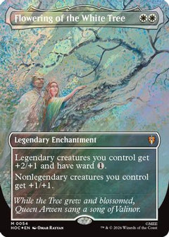 Flowering of the White Tree (Borderless) (Surge Foil) (HOC-054) - The Hobbit: Eternal-Legal Foil-1