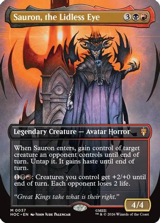 Sauron, the Lidless Eye (Borderless) (HOC-037) - The Hobbit: Eternal-Legal Foil-1