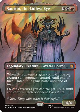 Sauron, the Lidless Eye (Borderless) (Surge Foil) (HOC-077) - The Hobbit: Eternal-Legal-1