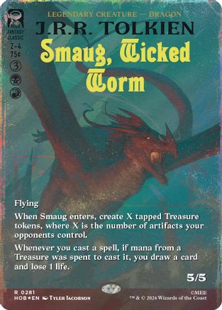 Smaug, Wicked Worm (Borderless) (Surge Foil) (HOB-281) - The Hobbit Foil-1