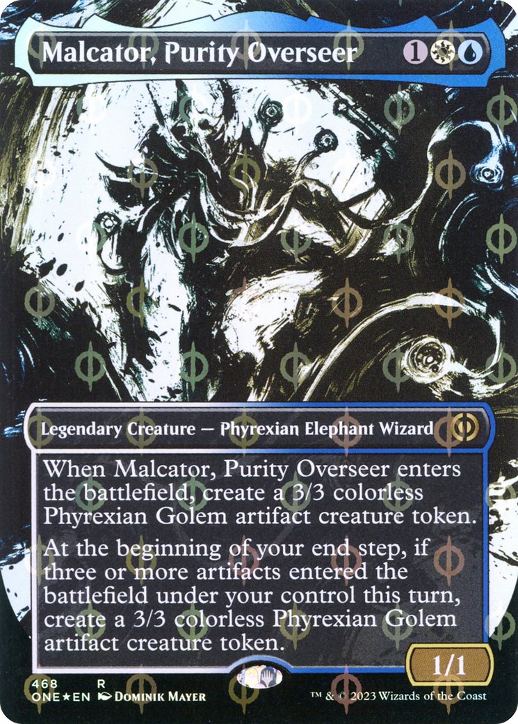 Malcator, Purity Overseer (Borderless Ichor Step-and-Compleat Foil) [Phyrexia: All Will Be One]-1
