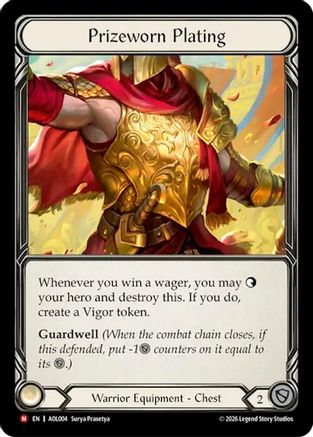 Prizeworn Plating (AOL004) - Armory Deck: Olympia, Prized Fighter Rainbow Foil-1