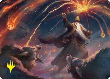 Gandalf, Shadow's Foe Art Card (Gold-Stamped) (ASHOB-046) - Art Series: The Hobbit-1