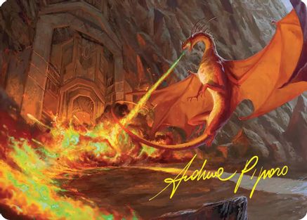 Smaug's Fury Art Card (Gold-Stamped Signature) (ASHOB-018) - Art Series: The Hobbit-1