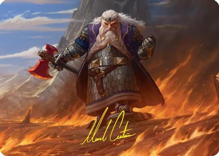 Dain of the Ancient Halls Art Card (Gold-Stamped Signature) (ASHOB-048) - Art Series: The Hobbit-1