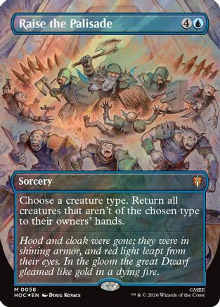 Raise the Palisade (Borderless) (Surge Foil) (HOC-058) - The Hobbit: Eternal-Legal Foil-1