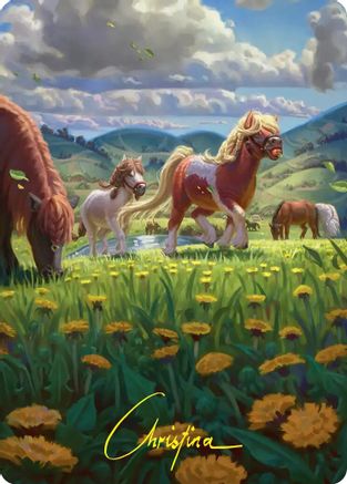 Troop of Ponies Art Card (Gold-Stamped Signature) (ASHOB-001) - Art Series: The Hobbit-1