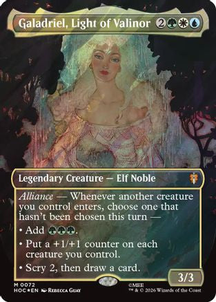Galadriel, Light of Valinor (Borderless) (Surge Foil) (HOC-072) - The Hobbit: Eternal-Legal Foil-1