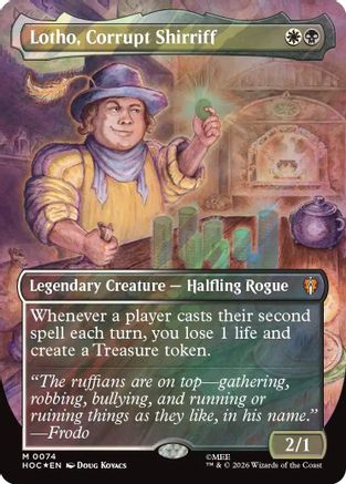 Lotho, Corrupt Shirriff (Borderless) (Surge Foil) (HOC-074) - The Hobbit: Eternal-Legal Foil-1