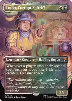Lotho, Corrupt Shirriff (Borderless) (Surge Foil) (HOC-074) - The Hobbit: Eternal-Legal Foil-1