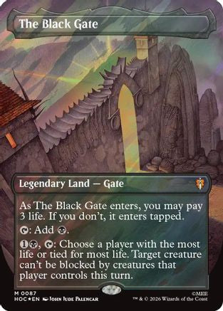 The Black Gate (Borderless) (Surge Foil) (HOC-087) - The Hobbit: Eternal-Legal Foil-1