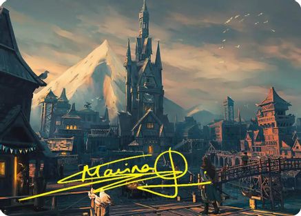 Lake-town Art Card (Gold-Stamped Signature) (ASHOB-024) - Art Series: The Hobbit-1