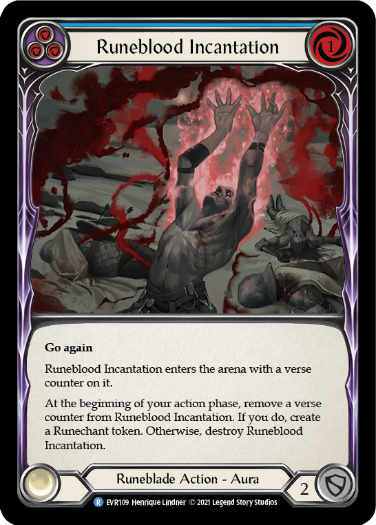 Runeblood Incantation (Blue) [EVR109] (Everfest)  1st Edition Rainbow Foil-2