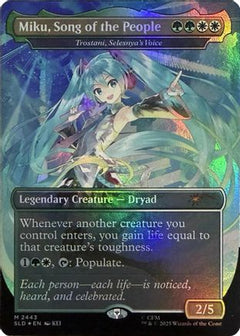 Miku, Song of the People - Trostani, Selesnya's Voice (Display Commander) - Thick Stock (SLD-2443) - Secret Lair Drop Series Foil-1