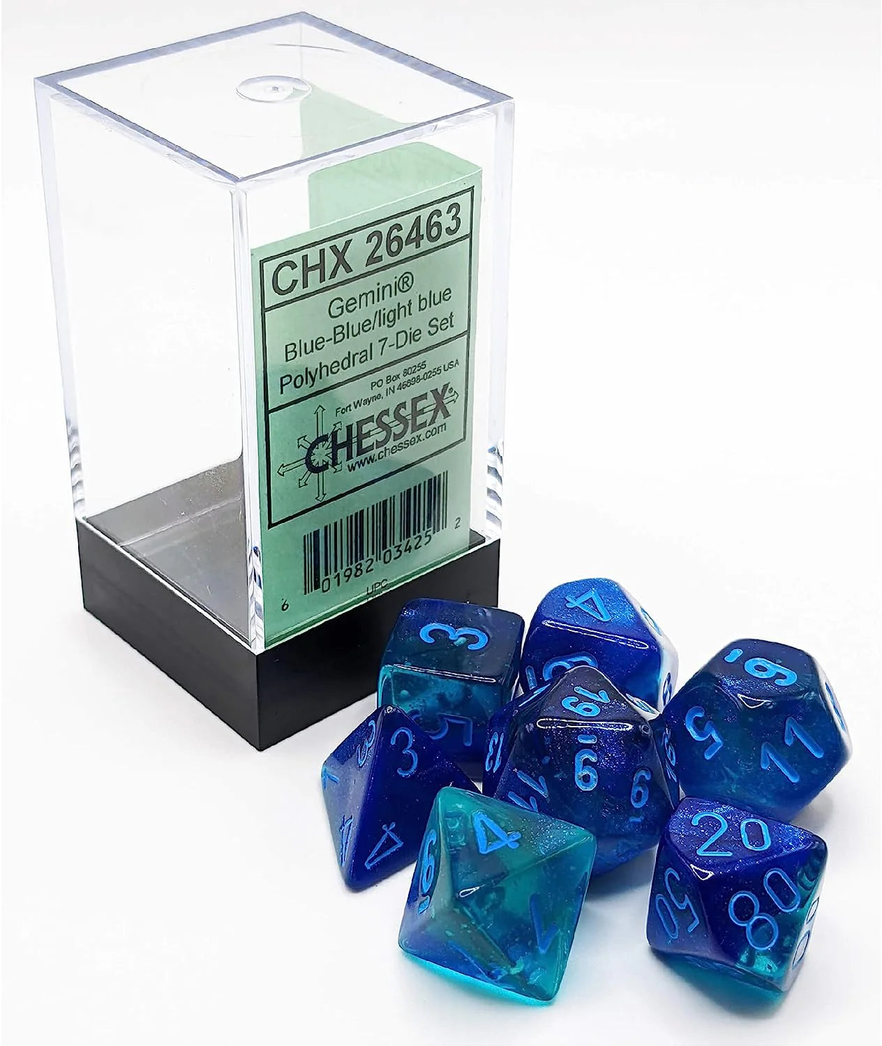 CHX 26463 Gemini Polyhedral Blue-Blue/Light Blue Set 7-Die Set-1