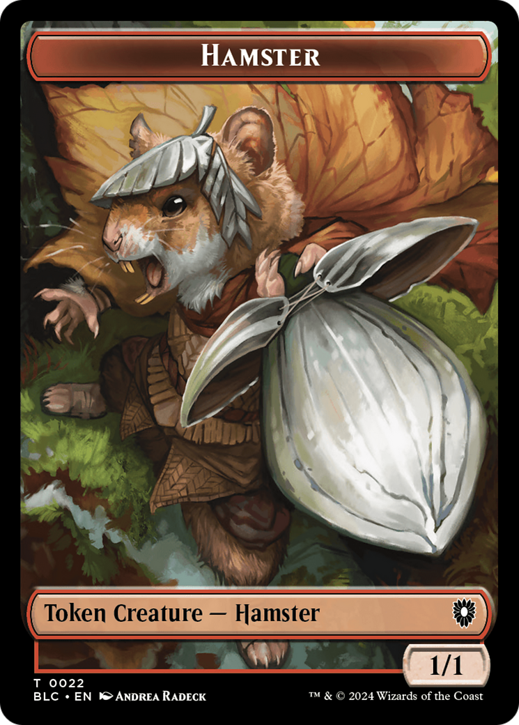 Hamster (TBLC-022) - Bloomburrow Commander Tokens-1