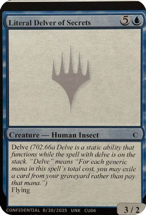 Literal Delver of Secrets (UNK-) - Un-Known Event Playtest Cards-1