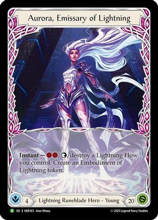Aurora, Emissary of Lightning - HER165 (HER165) - Flesh and Blood: Promo Cards Rainbow Foil-1
