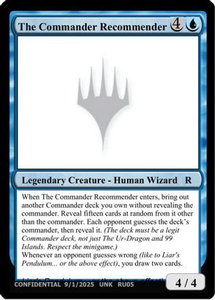 The Commander Recommender (UNK-) - Un-Known Event Playtest Cards-1