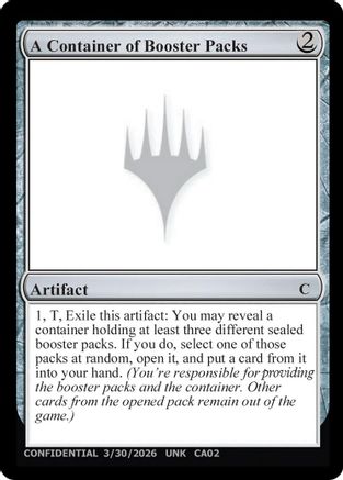 A Container of Booster Packs (UNK-) - Un-Known Event Playtest Cards-1