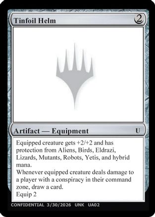 Tinfoil Helm (UNK-) - Un-Known Event Playtest Cards-1