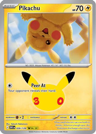 Pikachu 026/128  - Holofoil ME 30th Celebration - None-1