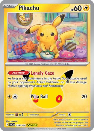 Pikachu 028/128  - Holofoil ME 30th Celebration - None-1