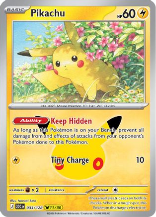 Pikachu 033/128  - Holofoil ME 30th Celebration - None-1