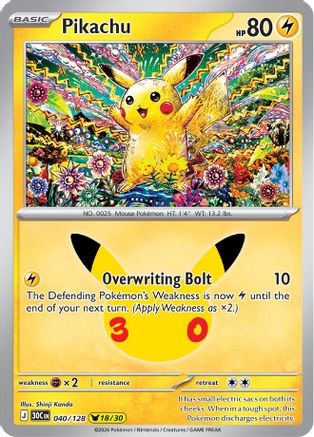 Pikachu 040/128  - Holofoil ME 30th Celebration - None-1