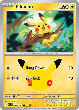 Pikachu 041/128  - Holofoil ME 30th Celebration - None-1