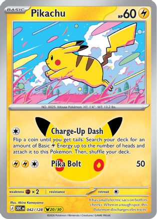 Pikachu 042/128  - Holofoil ME 30th Celebration - None-1