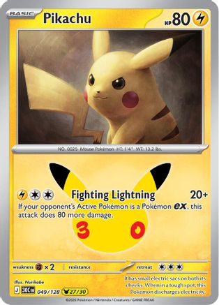Pikachu 049/128  - Holofoil ME 30th Celebration - None-1