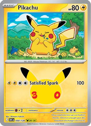Pikachu 050/128  - Holofoil ME 30th Celebration - None-1