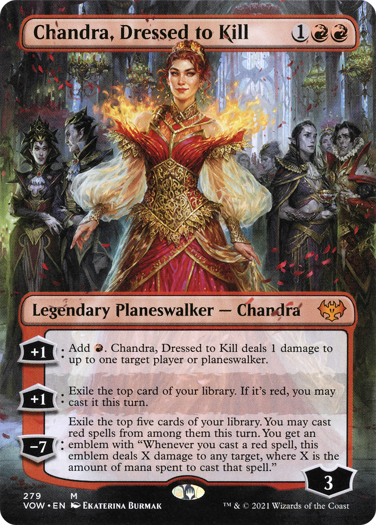 Chandra, Dressed to Kill (Borderless) [Innistrad: Crimson Vow]-1