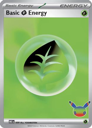 Basic Grass Energy 009  - Holofoil MEE Mega Evolution Energies - Futuristic Rare-1