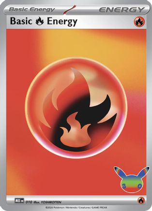 Basic Fire Energy 010  - Holofoil MEE Mega Evolution Energies - Futuristic Rare-1