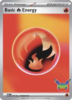 Basic Fire Energy 010  - Holofoil MEE Mega Evolution Energies - Futuristic Rare-1