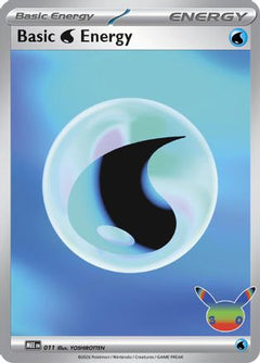 Basic Water Energy 011  - Holofoil MEE Mega Evolution Energies - Futuristic Rare-1