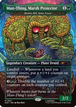 Man-Thing, Marsh Protector - Bristly Bill, Spine Sower (SLD-2621) - Secret Lair Drop Series Foil-1