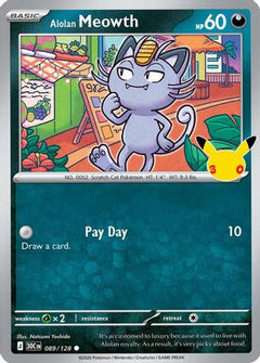 Alolan Meowth 089/128  - Holofoil ME 30th Celebration - Common-1