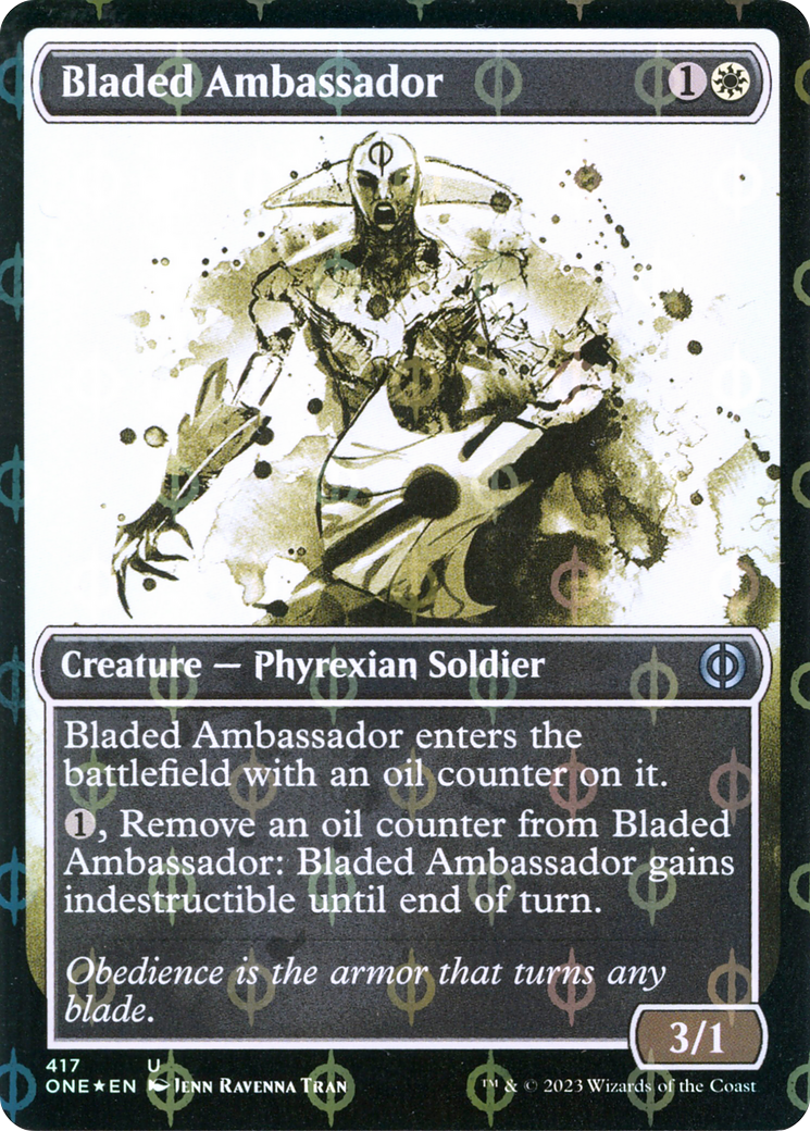 Bladed Ambassador (Showcase Ichor Step-and-Compleat Foil) [Phyrexia: All Will Be One]-1
