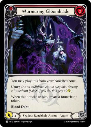 Murmuring Gloomblade (Red) (SBW015) - Silver Age: Usurp the Shadow Throne